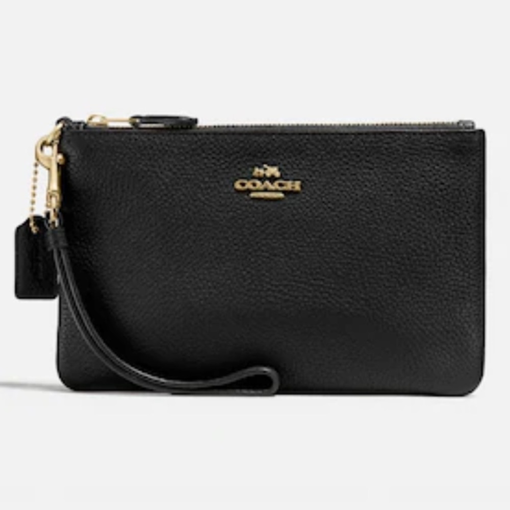 Authentic COACH Wristlet in Polished Pebble Leather. New with tags and wrapped!